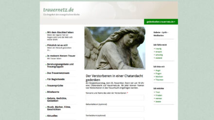 Seit neun Jahren gibt es zum Ewigkeitssonntag online eine Chatandacht unter www.trauernetz.de.