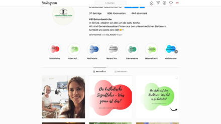 Auf dem Instagram-Account „60Sekundenkirche“ werden in kurzen Videos für ein jüngeres Publikum Fragen des Glaubens und der Kirche erklärt