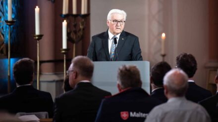 Bundespräsident Steinmeier bei dem Gedenkgottesdienst zur Hochwasser-Katastrophe in Euskirchen